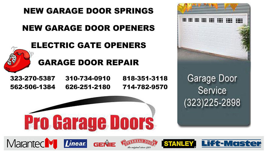NEW GARAGE DOOR SPRINGS, NEW GARAGE DOOR OPENERS, ELECTRIC GATE OPENERS, GARAGE DOOR REPAIR